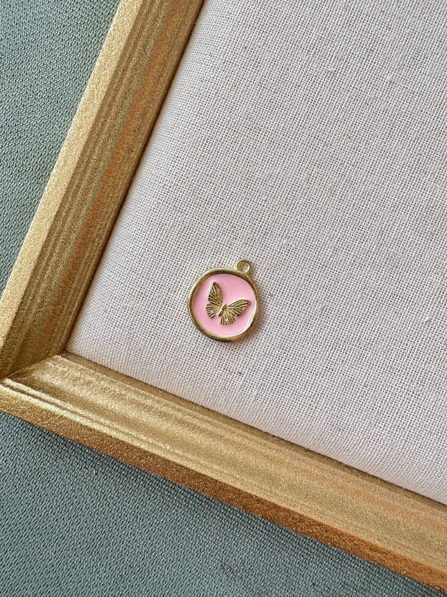 Pink Butterfly Pendant Charm