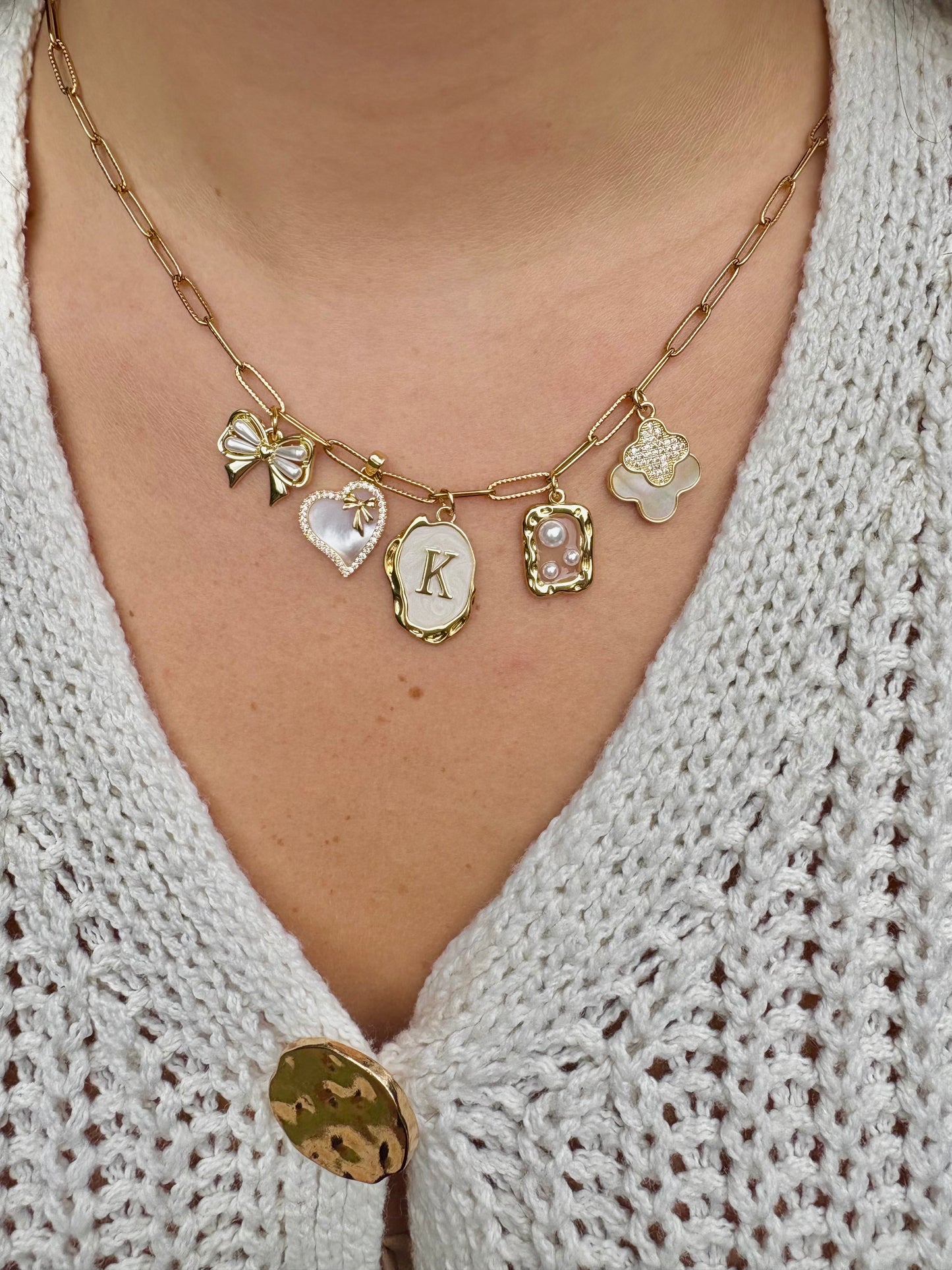 Gold Textured Paperclip Chain