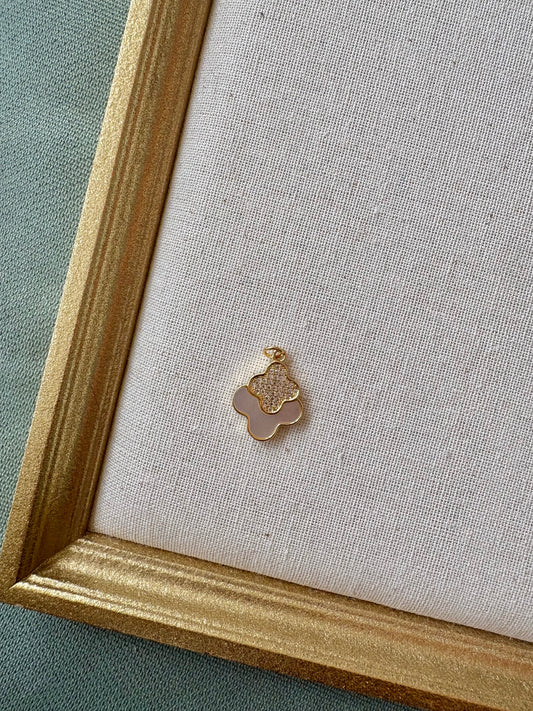 Diamond and Pearl Clover Charm