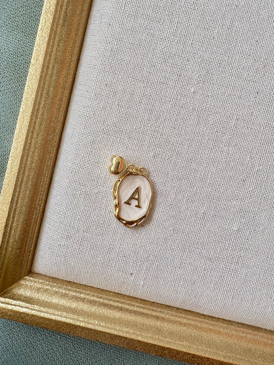 Chunky White Initial Charm