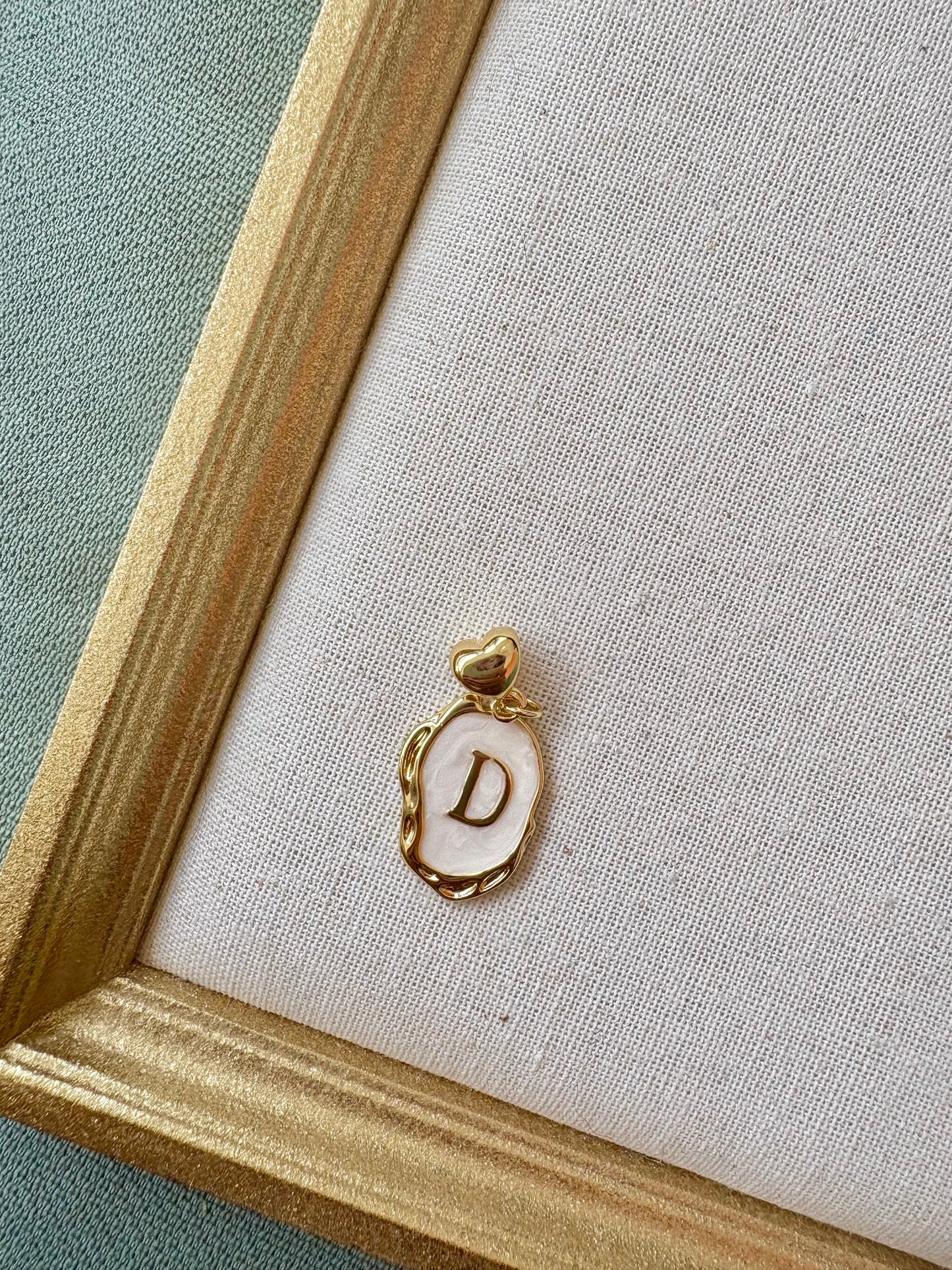 Chunky White Initial Charm