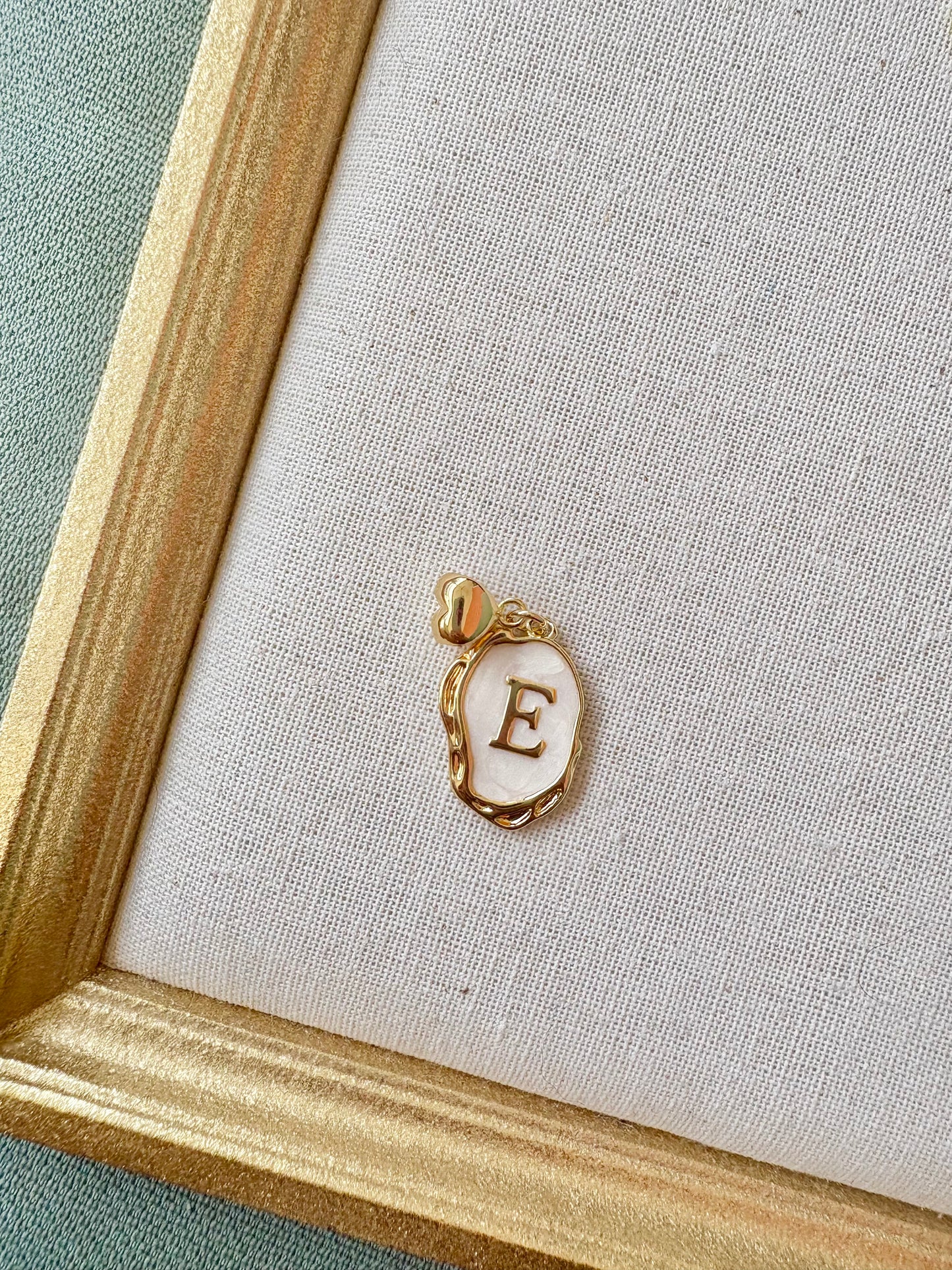 Chunky White Initial Charm