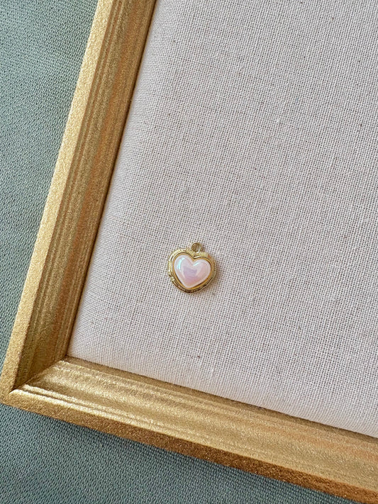 Pearly White Heart Charm