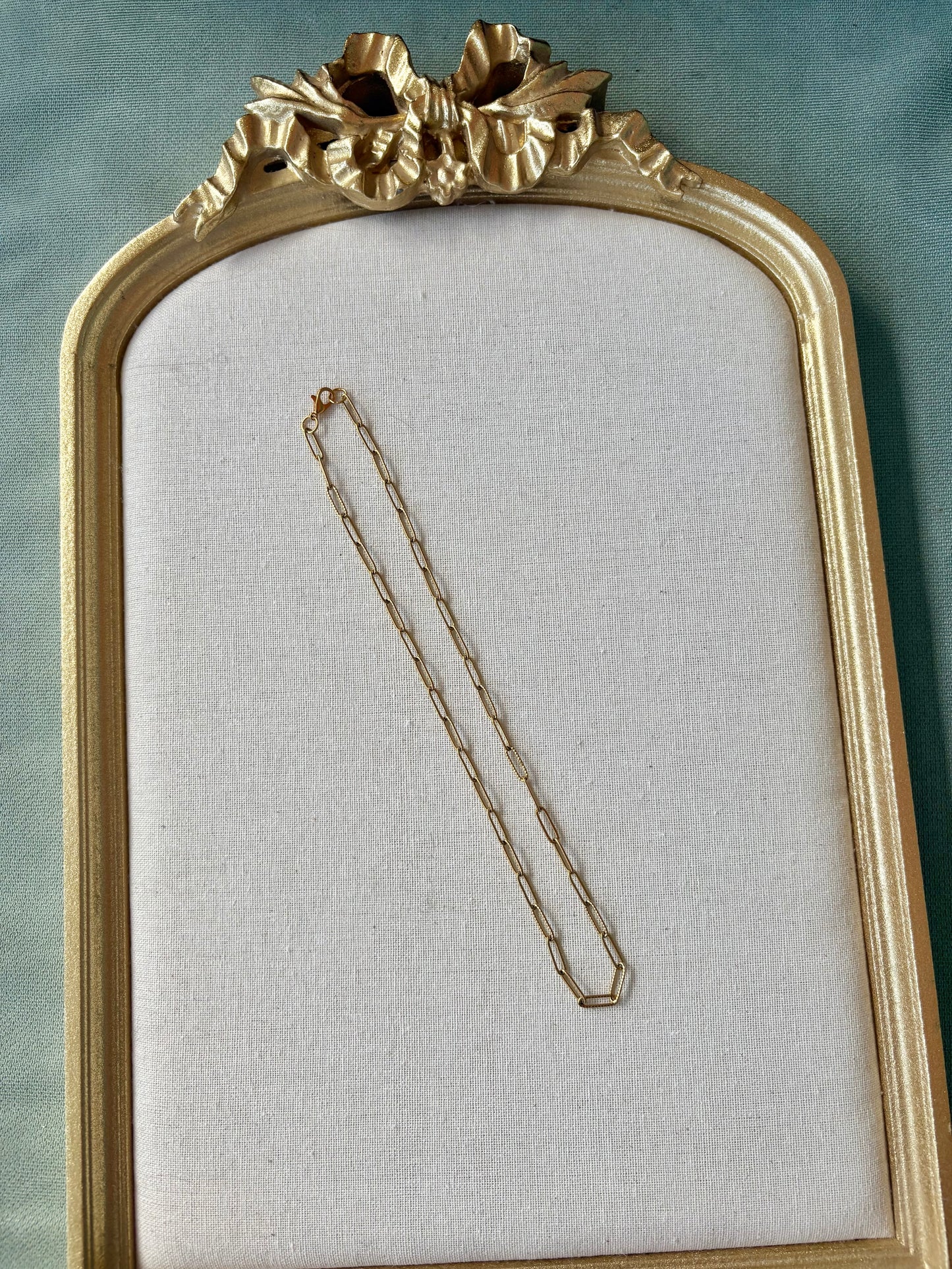 Gold Textured Paperclip Chain