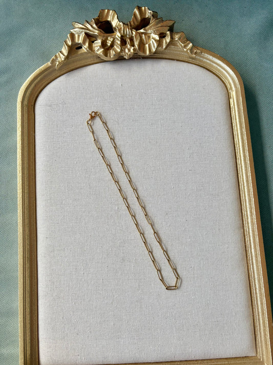Gold Textured Paperclip Chain