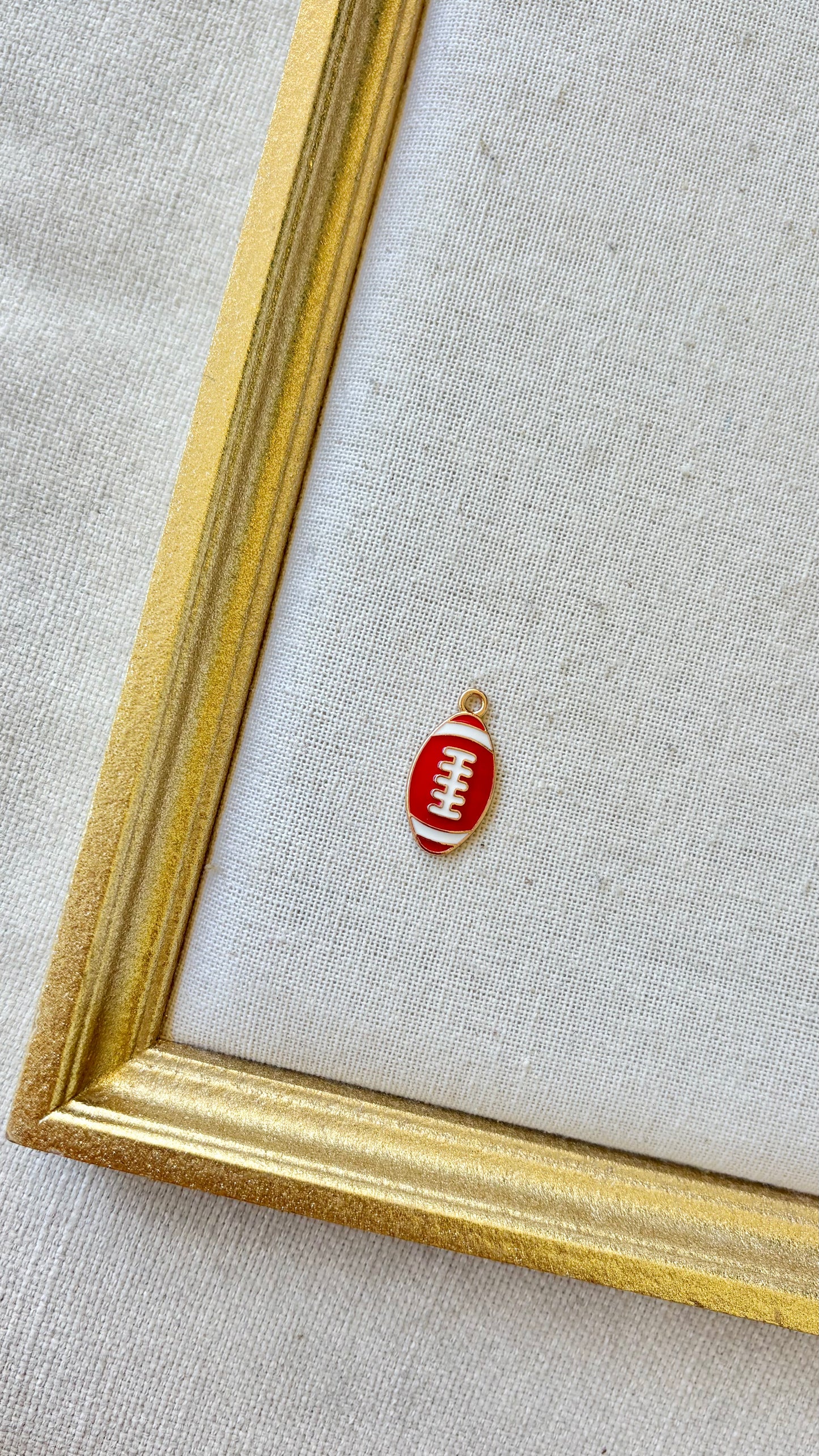 Red Football Charm