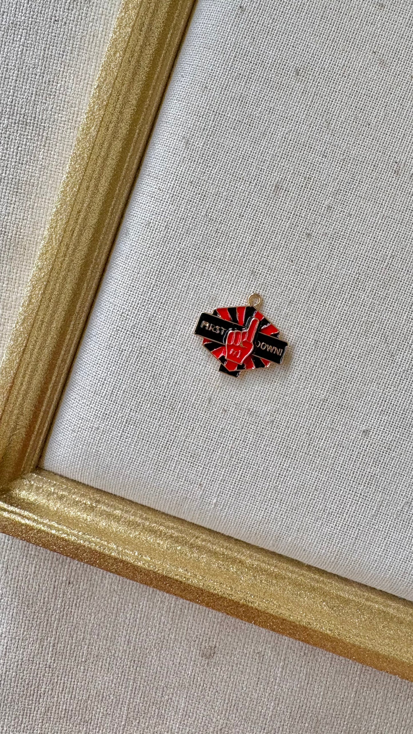 Red and Black Assorted Football Charms
